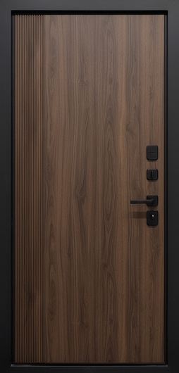 Входная дверь с коричневыми панелями MDF Входная дверь с коричневыми панелями MDF