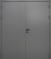 Противопожарная равностворчатая дверь серого цвета
